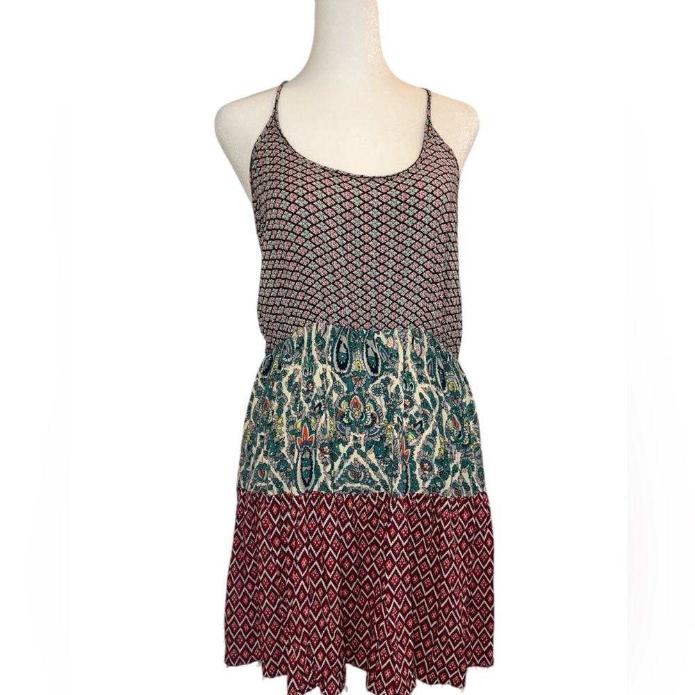 UMGEE | Women's Fall Color Festival Strappy Boho Tunic Mini Dress Size S
